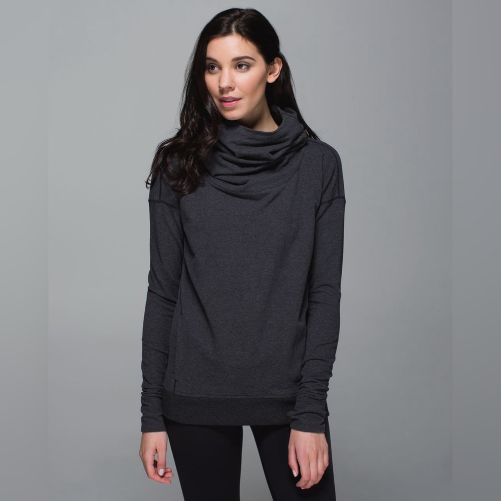 Lululemon Stress Less Cowl Neck Hoodie Charcoal